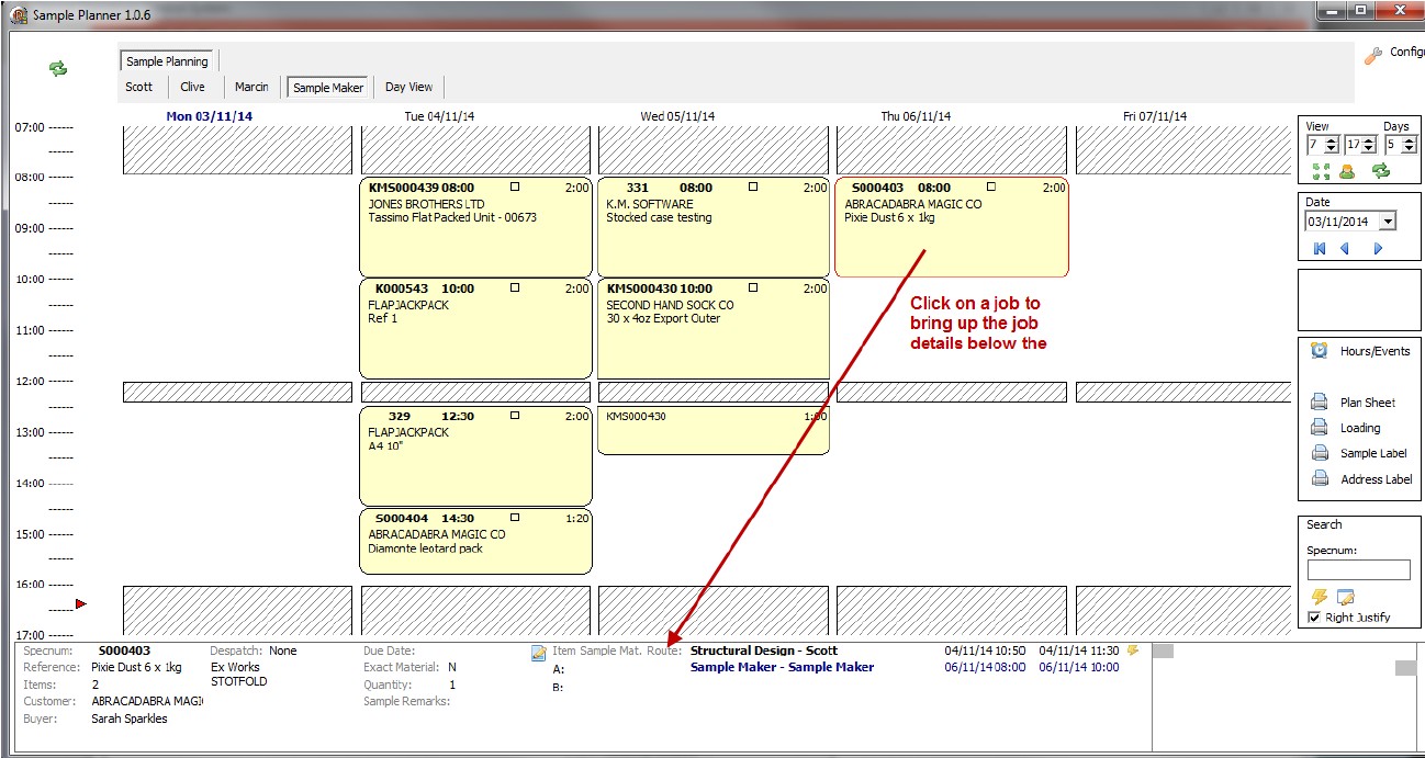Design Planner visual schedule